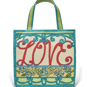 NWT Brighton A Winter's Love Canvas Tote Bag